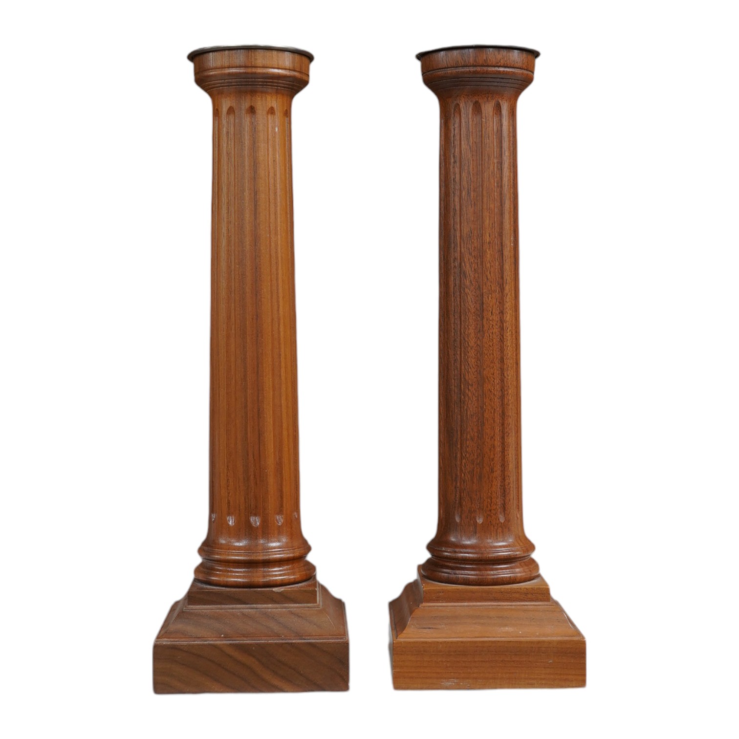 A pair of Linley fluted column candlesticks, 30cm. Condition - good